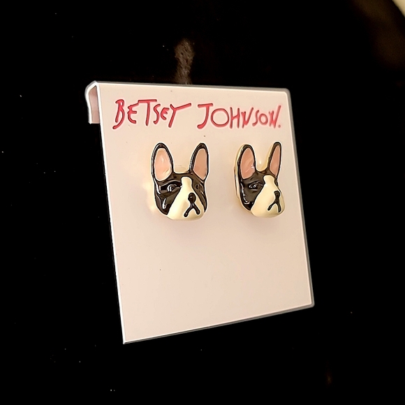 New! BETSEY JOHNSON 3D Sugar Critters Collection French Bulldog Earrings. - Picture 8 of 10